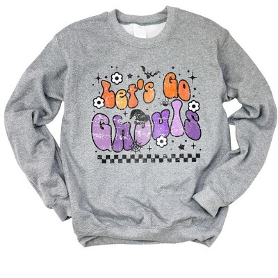 Simply Sage Market Women's Graphic Sweatshirt Let's Go Ghouls Flowers