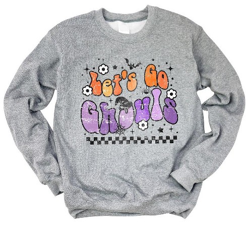 Simply Sage Market Women's Graphic Sweatshirt Let's Go Ghouls Flowers - image 1 of 4