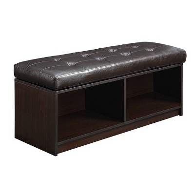 Designs4Comfort Broadmoor Storage Ottoman Espresso Faux Leather - Breighton Home