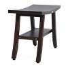 DecoTeak® Satori® 24" Teak Wood Shower Bench with Shelf in Woodland Brown Finish - 2 of 4