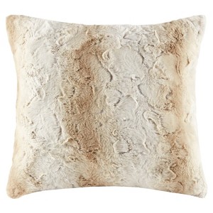 Marselle Faux Fur Square Pillow Sand, Brown