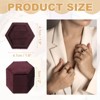 Unique Bargains Velvet Vintage Ring Display 2 Slot Hexagon Jewelry Storage Box - 2 of 4
