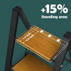 Itopfox 2 Step Ladder, Aluminum Lightweight Folding Stool with Anti-Slip Wide Pedal, 330lbs Capacity for Household, Kitchen, Office - Black Woodgrain - 2 of 4