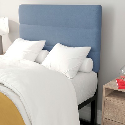 Flash Furniture Paxton Twin Channel Stitched Fabric Upholstered Headboard, Adjustable Height from  44.5" to 57.25" - Blue
