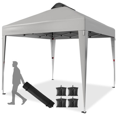 10x10 FT Pop Up Canopy Tent, Easy Set Up Tent, Instant Sun Shelter Canopy with Wheeled Bag for Parties, Beach, Outdoor