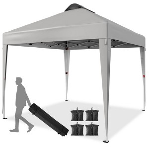 10x10 FT Pop Up Canopy Tent, Easy Set Up Tent, Instant Sun Shelter Canopy with Wheeled Bag for Parties, Beach, Outdoor - 1 of 4