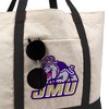 James Madison University Primary Logo Canvas Tote Bag With External Pocket, Reusable Shoulder Bag for Shopping, School, Beach - 2 of 4
