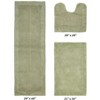 Edge Bath Rug 100% Premium Cotton Ultra-Soft Water Absorbent Tufted Solid Reversible 3 Piece Bathroom Rug Set for Machine Washable Bathmat - 2 of 4