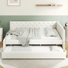 Whisen Elegant Design Full XL Size Upholstered Tufted Button Platform Bed with Twin XL Trundle - image 2 of 4