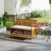 Outsunny Outdoor Bench with Storage Compartment, Acacia Wood Patio Bench with Cushion, 2 Seater Garden Bench for Park Balcony, Teak - 2 of 4