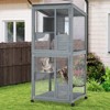 69-Inch Catio, Wooden Cat Enclosure with Waterproof Roof, 4-Tier Cat House with Removable Tray, Indoor and Outdoor Use, Grey - 2 of 4