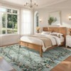 Floral Area Rugs for Living Room Low Pile Non Slip Rugs Washable Soft Foldable Accent Carpet Home Decor - 2 of 4