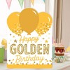 Big Dot of Happiness Golden Birthday - Happy Birthday Giant Greeting Card - Big Shaped Jumborific Card - 16.5 x 22 inches - 2 of 4