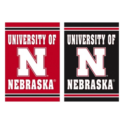 Evergreen Garden Flag Embossed Suede, University of Nebraska Double Sided Indoor Outdoor Decor 18" x 12.5"