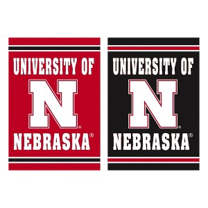 Evergreen Garden Flag Embossed Suede, University of Nebraska Double Sided Indoor Outdoor Decor 18" x 12.5" - 1 of 4