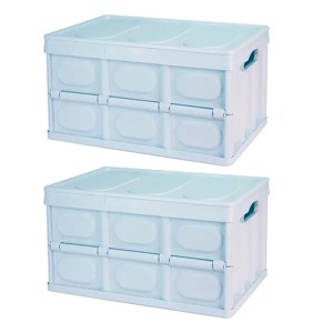Racxily 30L Collapsible Storage Bins With Dustproof Lid Waterproof Interior Bag Handle Stackable Storage Box Container Utility Organizer - 1 of 4