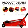 Syemin Lift Jacks Hydraulic trolley Low Profile and Steel Racing Floor Jack with Piston Quick Lift Pump, 3Ton Capacity, Red, 29.2"*16.34"*8.54" - 4 of 4