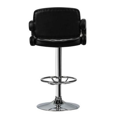 Poundex,Adjustable Height & Swivel Barstool in Faux Leather