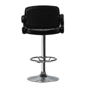 Poundex,Adjustable Height & Swivel Barstool in Faux Leather - 1 of 4