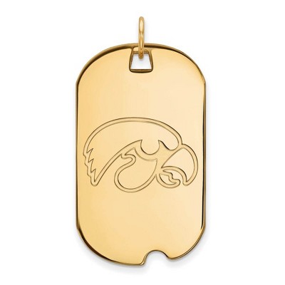 Black Bow Jewelry 14k Yellow Gold Iowa Hawkeyes NCAA Large Pendant