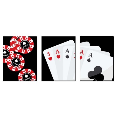 Big Dot of Happiness Las Vegas - Casino Wall Art Decor and Poker Game Room Home Decorations - Gift Ideas - 7.5 x 10 inches - Set of 3 Prints