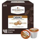 Fresh Roasted Coffee - Caramel Flavored Medium Roast Single Serve Pods - 48CT