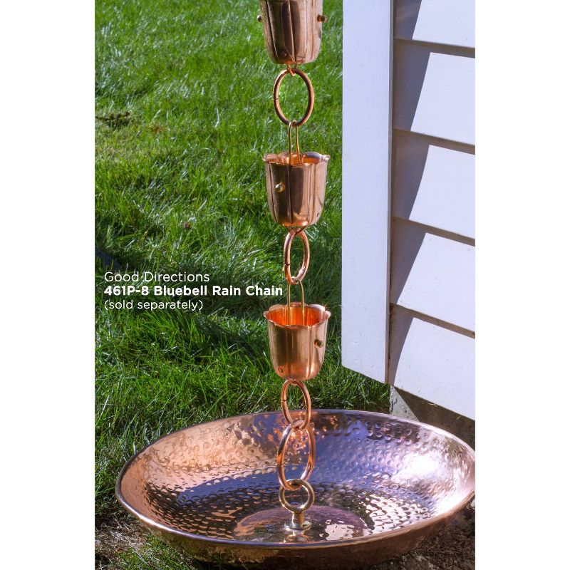 Rain Chain Polished Copper Basin - Good Directions: Handcrafted Japanese-Inspired, Pure Copper, Decorative Gutter Alternative, Lifetime Warranty, 3 of 9