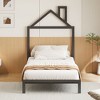 NicBex Twin/Full Platform Bed Frame with House-Shaped Headboard for Boys and Girls,Heavy Duty Metal Slats Support,Easy Assembly,White/Black/Pink - 2 of 4