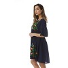 Riviera Sun Womens Short Sleeve Rayon Crepe Short Dress with Multicolored Embroidery - 2 of 3