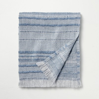 Textured Rib Stripe Dobby Throw Blanket Vintage Blue - Hearth u0026 Hand™ with  Magnolia