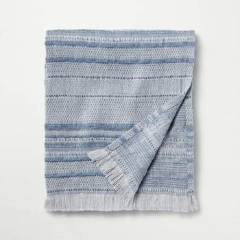 Heathered Stripe Tasseled Woven Throw Blanket - Hearth & Hand