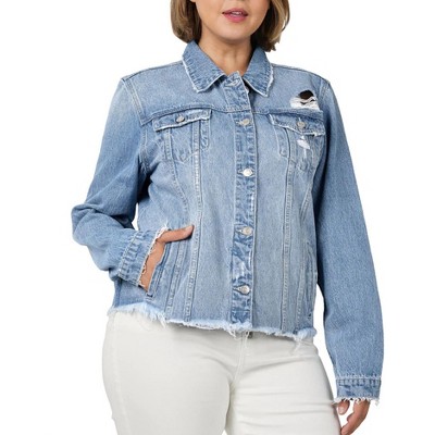 Women's Distressed Denim Jacket - ZENANA