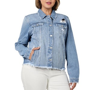Women's Distressed Denim Jacket - ZENANA - 1 of 3