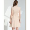Allegra K Women's Cotton Ruffled Cap Sleeve Tie Waist Button Casual Office Shirt Dress - 4 of 4