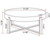 Round Coffee Table With Metal Frame 220lbs Load Capacity Easy Assembly Retro Style Coffee Table Side End Table (31.29 x 31.29 x 13.83in) - 4 of 4