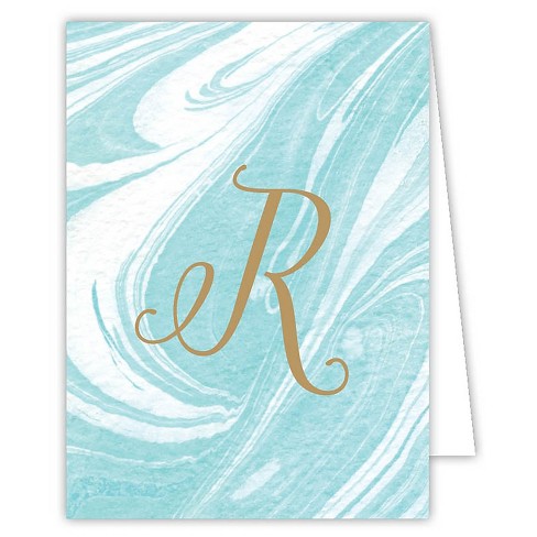 10ct Marble Cards Die-cut Social Set Monogram E : Target