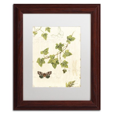 Ivies and Ferns II White Matte Wood Framed Canvas Art