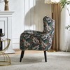 Modern Velvet Curved Wingback Chair, Upholstered Accent Chair, Button-Tufted Arm Chair with Oak Frame and Black Legs -Christopher Knight Home - 3 of 4
