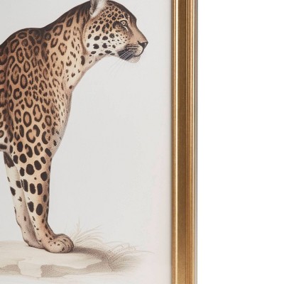 Elegant Gold Framed Cheetah Print Wall Art Set
