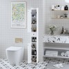 ORRD 67.5" Tall White Bathroom Storage Cabinet with Adjustable Shelves, Slim 2-Door Freestanding Organizer with Open Compartments for Small Spaces - 3 of 4
