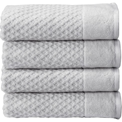 100% Cotton Quick Dry Popcorn Textured Bath Towel Set (Bath Towel (4-Pack),  Light Grey) - Great Bay Home