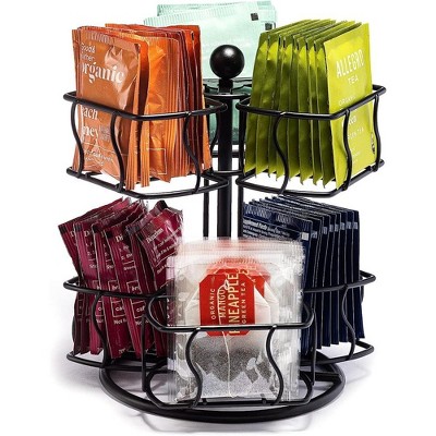Sorbus 2 Tier Tea Bag Organizer Lazy Susan - Storage Solution Teas Bags, Accessories - Holds Up to 60 Large Tea Bags