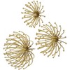 Uttermost Aga Gold Metal Wall Decor Set/3 - Modern Floral Motif Metal Art, Brass Finish, Sizes 11x7x11 inches - 4 of 4