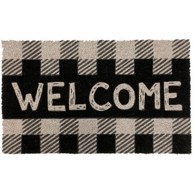 Briarwood Lane Checkered Snowflakes Winter Natural Fiber Coir Doormat  Welcome 30 X 18 : Target