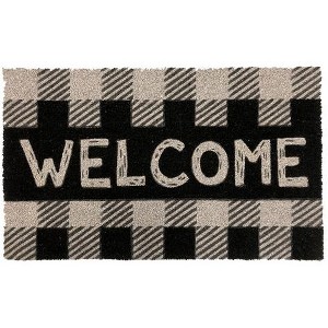 Briarwood Lane Everyday Coir Doormat 30x18 Checkered Welcome Natural Fiber Coir Doormat - 1 of 3