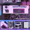 Vynxaria 61" LED Computer Desk with Power Outlets, USB Ports & Storage - Perfect for Home Office & Gaming - 3 of 4