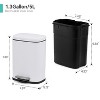 1.3 Gallon/5L Bathroom Trash Can with Lid, Stainless Steel Kitchen Trash Can, Soft Close Step-On Pedal, Fingerprint-Resistant Finish - 2 of 4