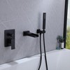 Waterfall Single-Handle 2 Sprayer Wall Mount Bathtub Shower Faucet in Matte Black - image 2 of 4