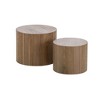 Alilang 18.90 inches Round Wooden Nesting Coffee Tables Modern Minimalist Design Set of Two-Walnut - 3 of 4