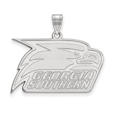 Black Bow Jewelry 10k White Gold Georgia Southern Eagles NCAA Large Pendant